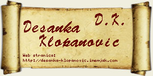 Desanka Klopanović vizit kartica